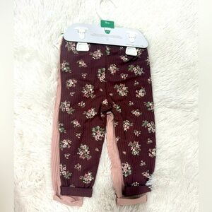 Little Planet Organic Cotton Baby Pants Bundle Floral Pink Girls 6-9 months NWT